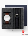 Pioneer - BUNDLE White Dial Silver | Brown Leather / Black Leather Straps