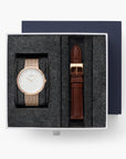 Infinity - BUNDLE White Dial Rose Gold | Mesh / Brown Leather Straps