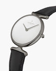 Unika - BUNDLE White Dial Gun Metal | Gun Metal Mesh / Black Leather Straps