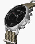 Pioneer - BUNDLE Black Dial Silver | Silver Mesh / Olive Green Nato / Black Leather Straps