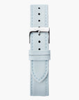 Light Blue Recycled Polyester Strap - Silver - 36mm