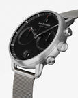 Pioneer - BUNDLE Black Dial Silver  | Silver Mesh / Navy Nato / Black Leather Straps