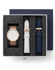 Infinity - BUNDLE White Dial Rose Gold White Dial | Mesh / White / Navy Straps