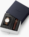 Infinity - BUNDLE White Dial Rose Gold | Rose Gold 5-Link / Brown Leather Straps