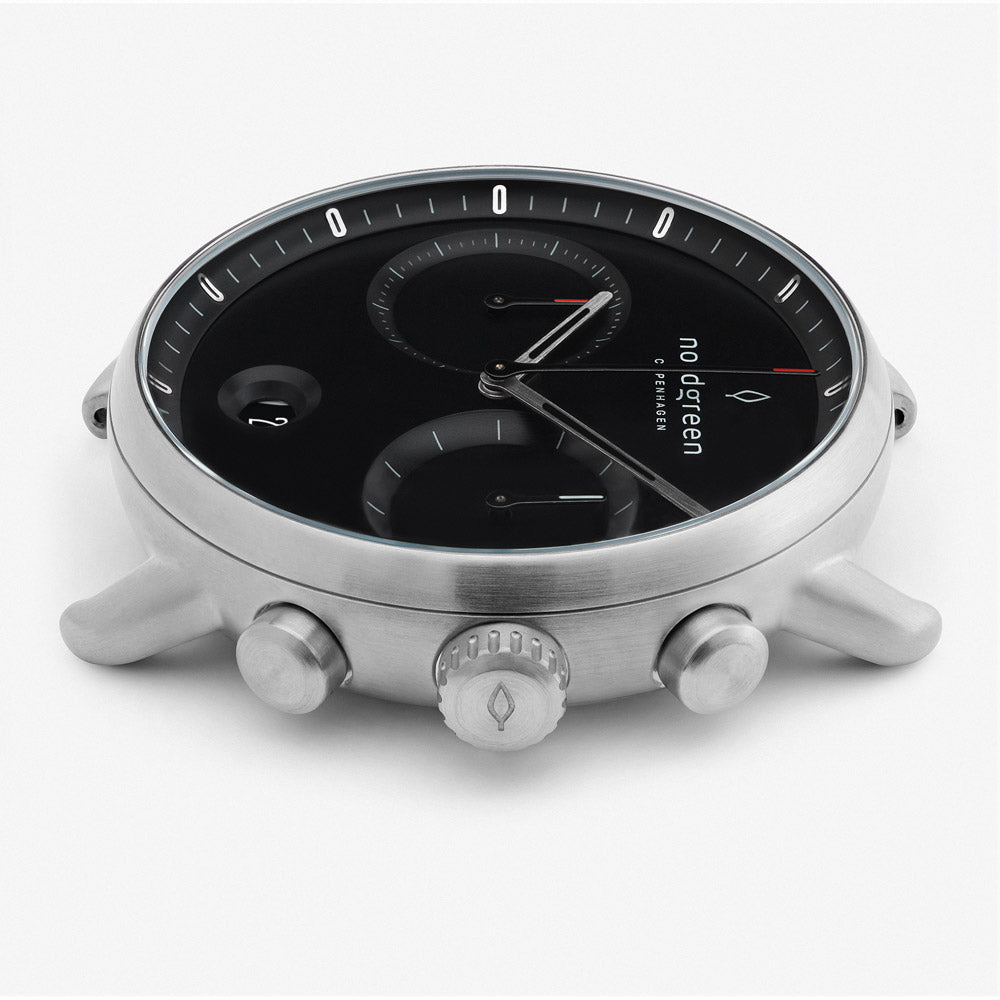 Pioneer - BUNDLE Black Dial Silver | Silver Mesh / Olive Green Nato / Black Leather Straps