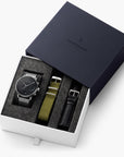 Pioneer - BUNDLE Black Dial Silver | Silver Mesh / Olive Green Nato / Black Leather Straps
