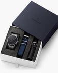 Pioneer - BUNDLE Black Dial Silver  | Silver Mesh / Navy Nato / Black Leather Straps