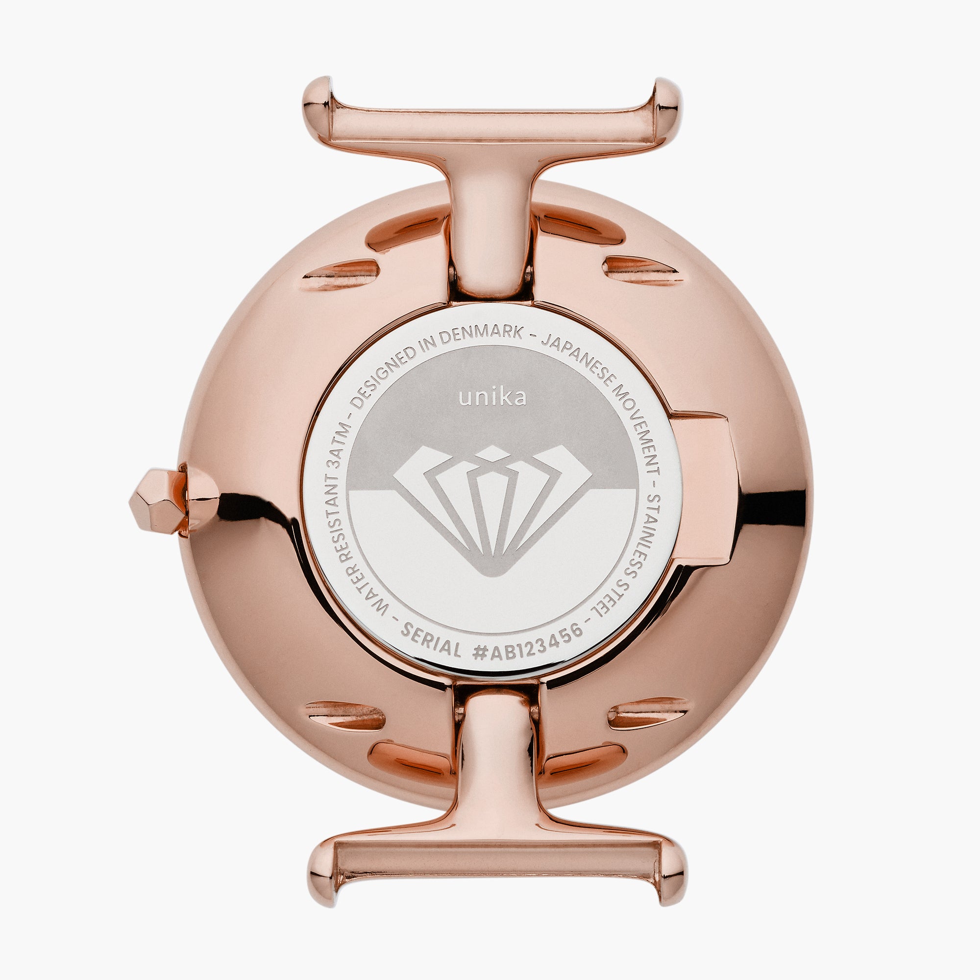 Unika - BUNDLE Polished Metal Dial Rose Gold | Black Leather / Brown Leather / Grey Leather Straps