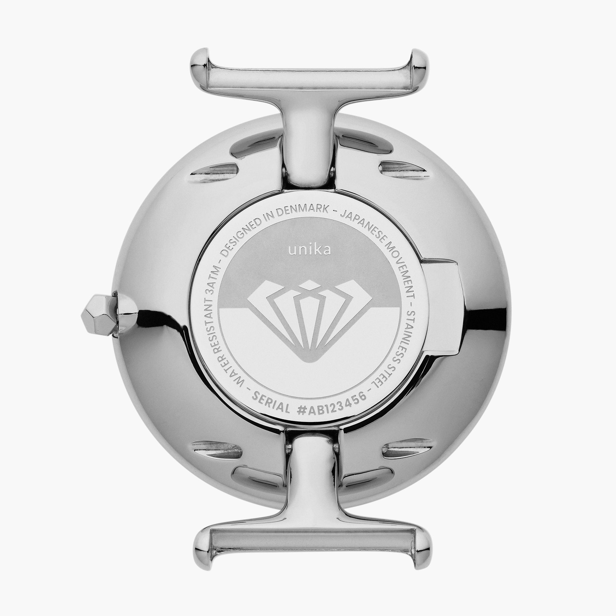 Unika - BUNDLE Polished Metal Dial Silver | Mesh	/ Grey Leather Straps