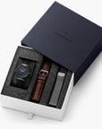 Unika - BUNDLE Rainbow Black Dial Gun Metal | Black Leather / Brown Leather / Mesh Straps