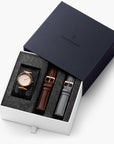 Unika - BUNDLE Polished Metal Dial Rose Gold | Black Leather / Brown Leather / Grey Leather Straps
