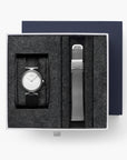 Unika - BUNDLE Polished Metal Dial Silver | Black Leather / Mesh Straps